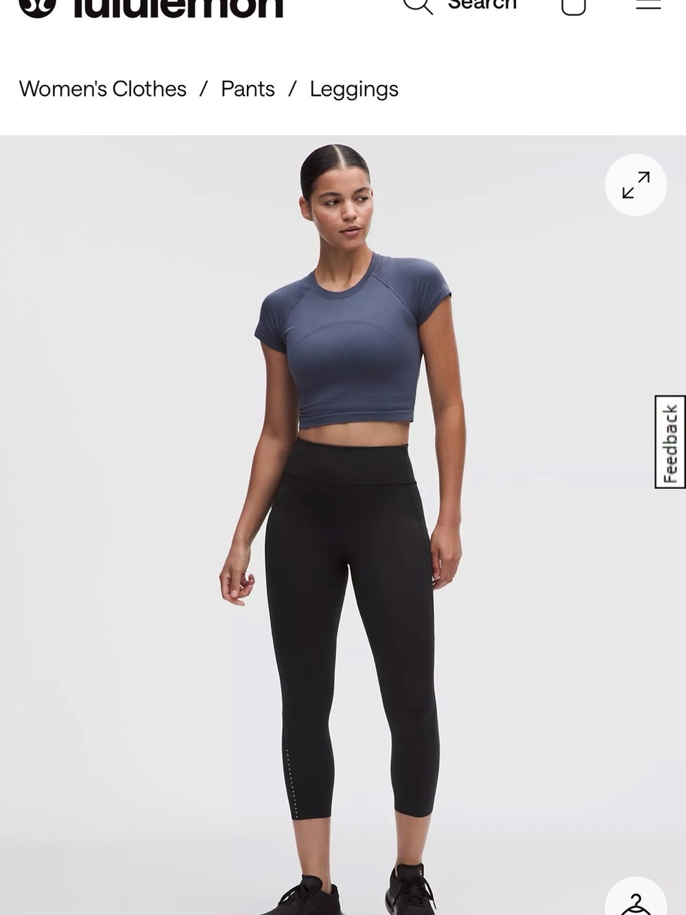 Lululemon Fast and Free High-Rise Crop 23" *Pockets
Black - Size 8